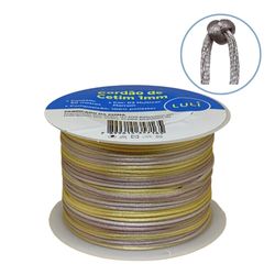 Cordao de Cetim Rabo de Rato Multicor Luli 1mm Rolo com 50 Metros