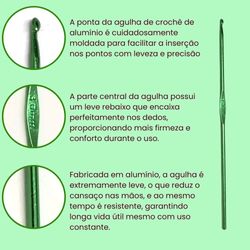 Agulha de Croche de Aluminio Lulitex 3,0mm