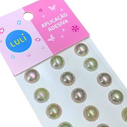 Meia Perola Irisada Adesiva P12 Luli 12mm com 51un