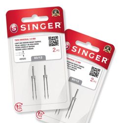 Agulha Dupla Singer para Maquina 2025/12 Blister com 2un