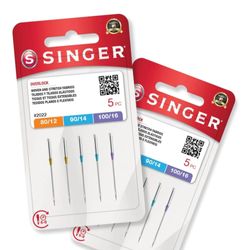 Kit de Agulhas para Overloque Singer 2022 12/14/16 Blister com 5un