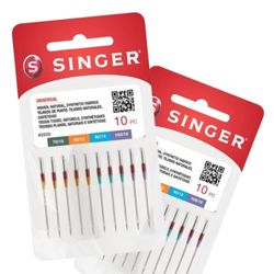 Kit de Agulha Comum Singer 2020 10/12/14/16 Blister com 10un