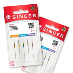 Kit de Agulha Ponta Bola Singer 2045 12/14/16 Blister com 5un