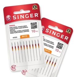 Agulha Singer Comum 2020/12 Blister com 10un